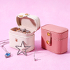 New Mini PU Leather Simple Jewelry Stud Earrings Ring Storage Packaging Box With Buttons Close