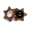 Exquisite Small Black Walnut Hexagon Star Stud Earrings Proposal Ring Jewelry Packaging Box with Clear Window