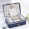 High Grade Anti-oxidation Leather Two Layer Jewelry Earrings Necklace Bracelet Watch Hair Accessories Hairpin Storage Box