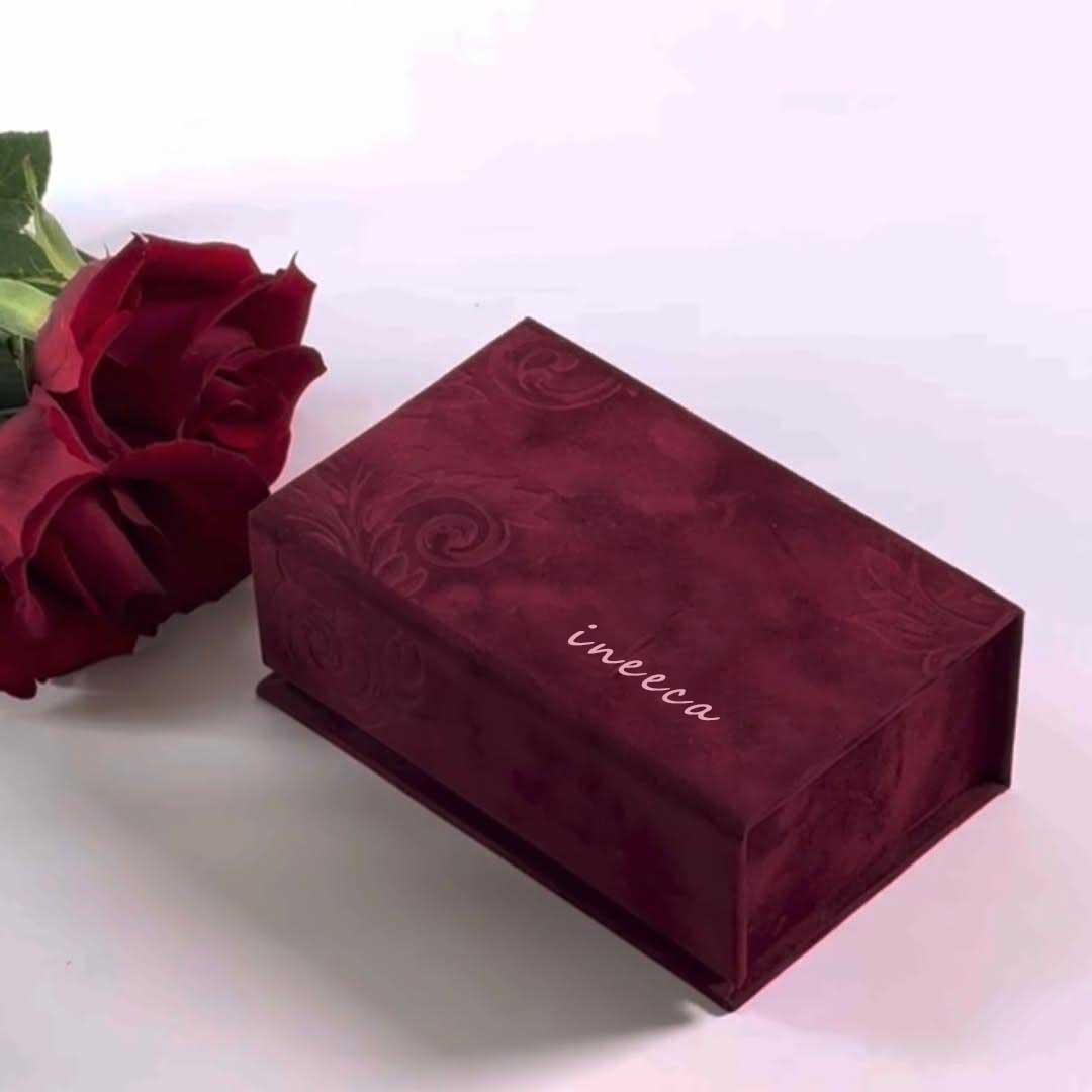 Suede Jewelry Ring Box with Mirror