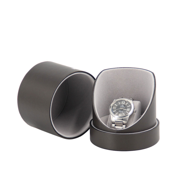 New Arrival Small Round PU Leather Single Watch Gift Packaging Box for Men's Birthday Wholesale