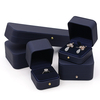 High Grade PU Leather Small Bracelet Brooch Earring Necklace Ring Jewelry Packaging Box Set with Metal Clasp