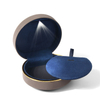 High Grade Creative Round PU Leather Wedding Necklace Ring Bracelet Jewelry Packing Box with LED Light
