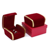 High Grade Creative Red Velvet Wedding Gold Necklace Pair Ring Bracelet Jewelry Set Packaging Box