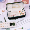 Portable Small Velvet Rings Earrings Necklace Cosmetic Display Travel Jewelry Organizer Box With Zipper 