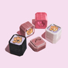  Glass Pink Wedding Ring Box Single Slot Velvet Earring Box Packaging Rose Gold Flower Engagement Jewelry Box for Ring