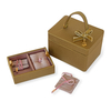 Satin Portable Jewelry Gift Box Organizer Packaging Gilded Printed Logo Luxury Jewelry Box with Bag for Ring Necklace Bracelet