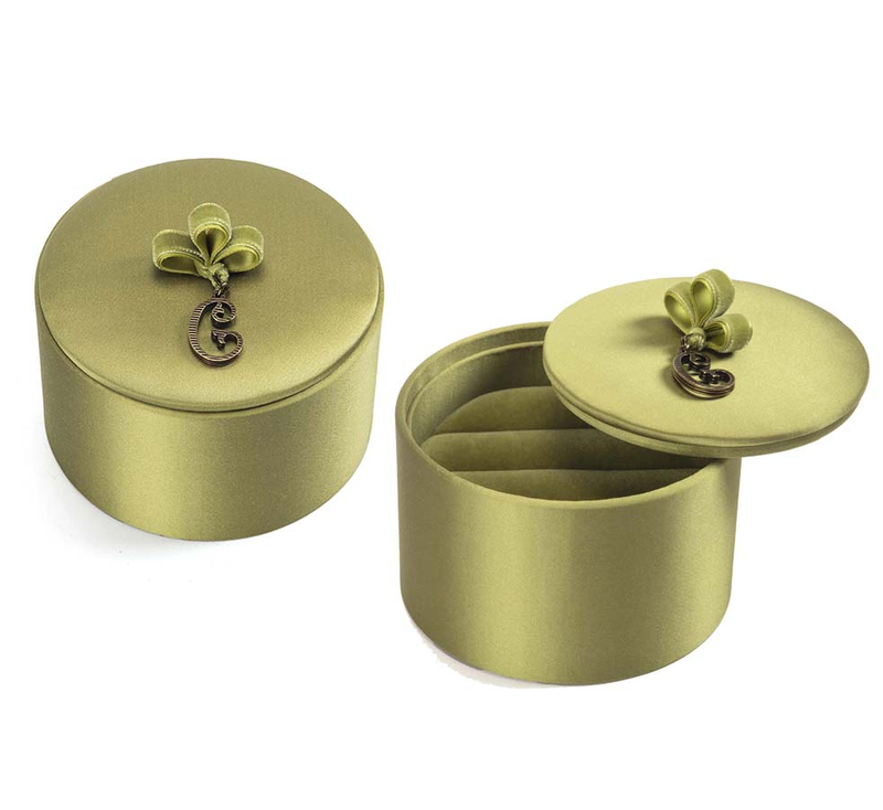 Silk Ring Box Bronze Letter Accessories Antique Earrings Jewellery Box Internal Compartment Velvet Luxury Bow Flower Ring Storage Gift Box