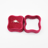 Luxury Creative Design Oval Flower Shape Red Wedding Ring Packaging Box Jewlry Packaging Display Gift Box for Rings