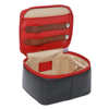 Square leather zip leather jewelry box women storage travel case luxury jewelry organizer travel jewellery boxes