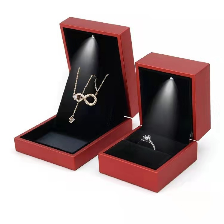Fashion jewellery ring led Light box wedding ring light box velvet