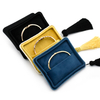 Custom Logo Color Blue Velvet Suede Jewelry Box Luxury Bangle Bracelet Necklace Box Jewellery Packaging Display Box Holder
