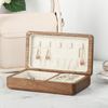 Wooden Jewelry Storage Organizer Case Pearl Necklace Ring Holder Box