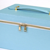 Custom Leather Jewellery Storage Case Travel Cosmetic Organizer Faux Leather Luxury Jewelry Gift Boxes with Handles