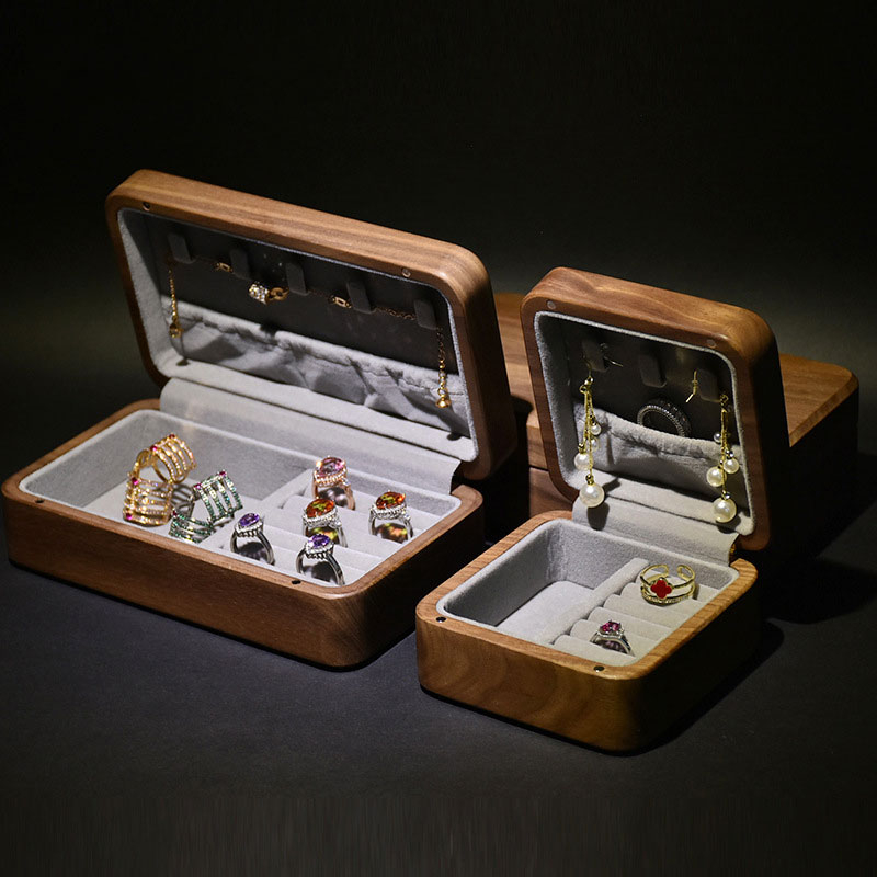 Jewelry Display Box Micro Fiber Jewelry Display Case Necklace Ring Earring Storage Organizer