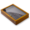 Glass window storage box custom design logo for jewelry box luxury portable matte varnish Wood gift boxes