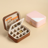 Pu Leather Velvet Jewellery Gift Storage Packaging Boxes Organizer Custom Logo Mirror Small portable zipper Travel Jewelry Box
