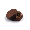 Wood Proposal hexagonal wooden box ​Walnut Wood Mini Portable Jewelry Wedding Ring Wooden Boxe