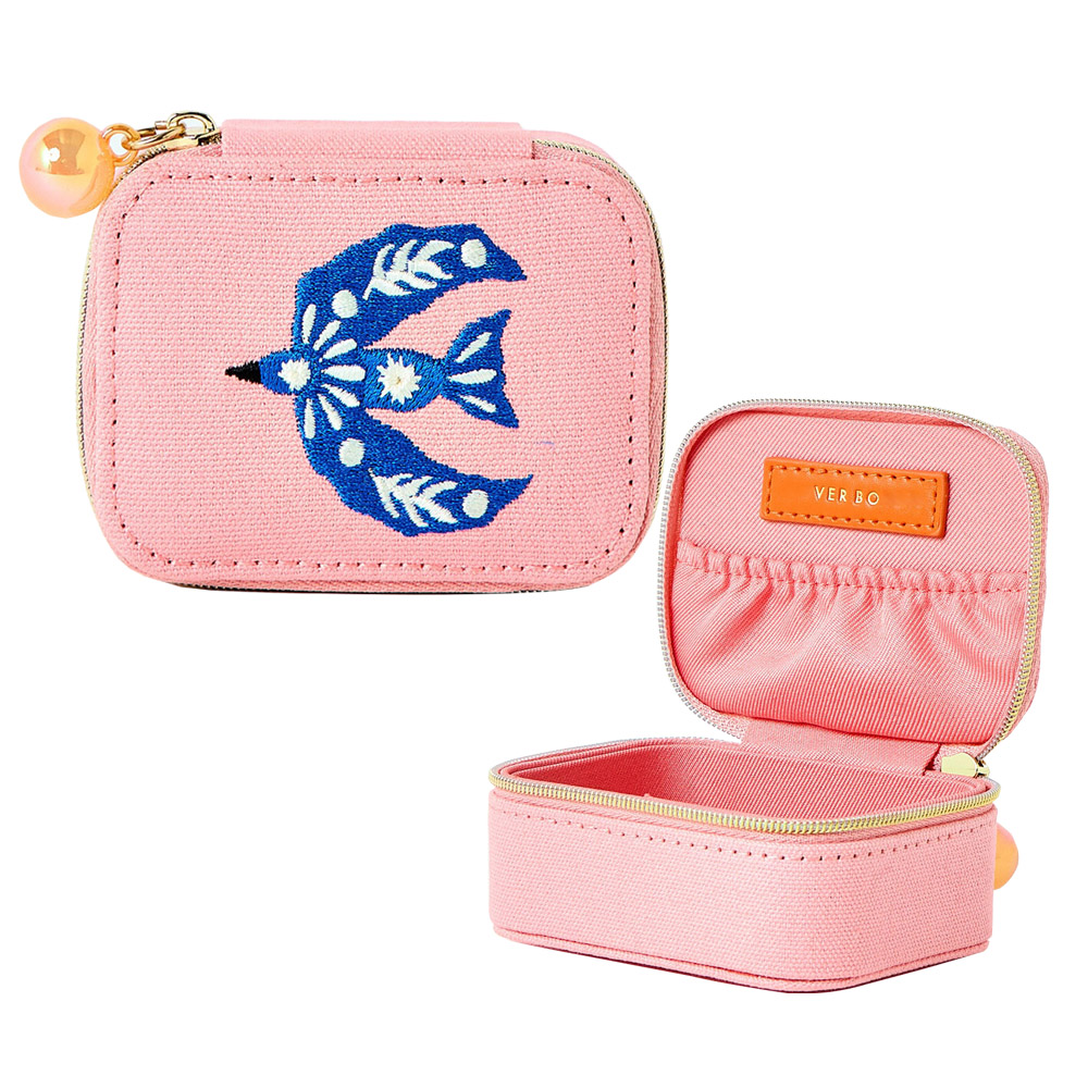 Portable Green Premium Jewelry Box Beaded Elasticated Pouch Pink Toggle Pink Fabric Customizable for Earring Bracelet Packaging