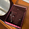 Cute Red Apple Leather Pattern Jewelry Package Box with Mirror Jewelry Storage Box with Bag for Necklace Bracelet Earring Ring