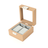 Luxury wooden watch organizer storagebox custom logo luxury watch gift packaging box with pillow insert and clear window