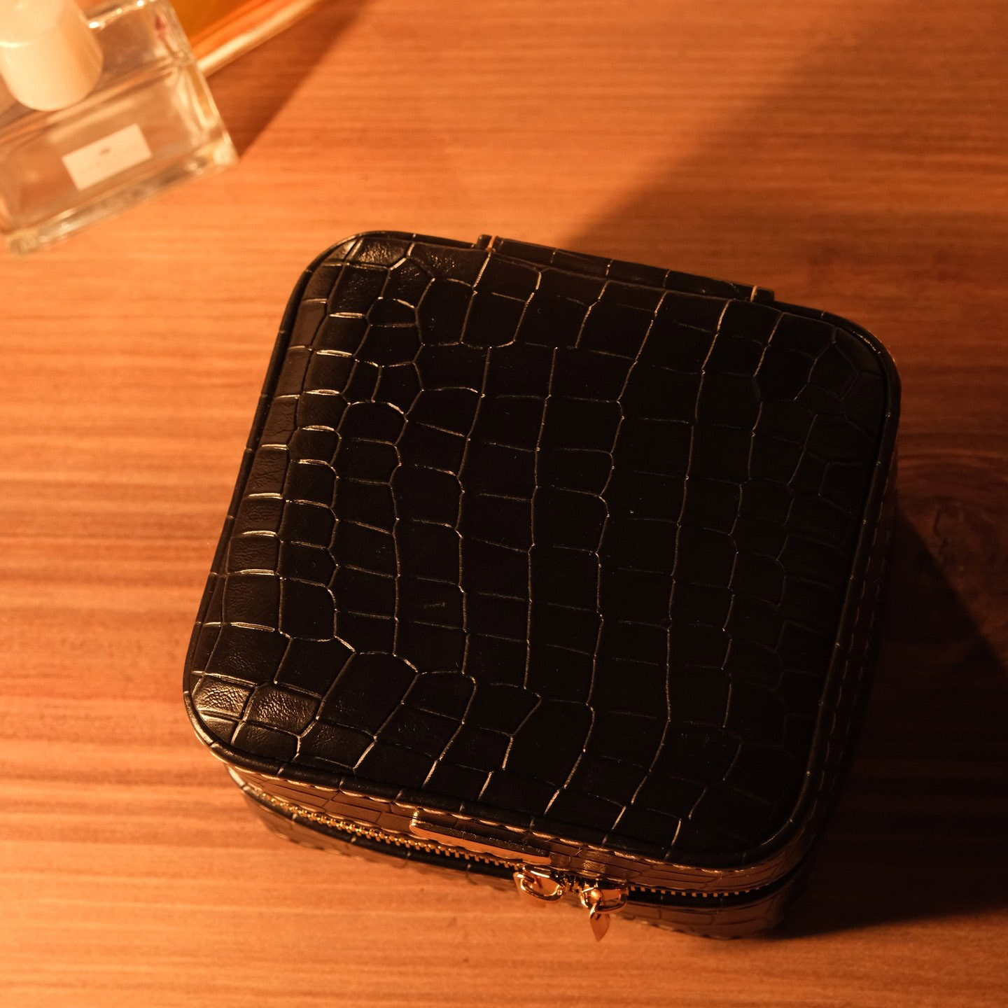 Travel Zipper Jewelry Box Packaging Custom Pu Leather Velvet Earring Ring Organizer Box Alligator Pink Watch Bracelet Boxes