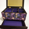 Halloween Skull And Dark Purple Rose Design Watch Jewelry Box Packaging Wooden Drawer Style Jewelry Storage Box with Mirror