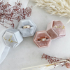 Gorgeous Vintage Hexagon Premium Velvet Jewelry Double Ring Gift Packaging Box with Detachable Lid For Wedding