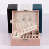High-end Lockable Leather Rings Earrings Dustproof Portable Travel Jewelry Storage Box Large Capacity Display Box 