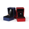 Hot Selling LED Light Ring Box Jewelry Gift Case Luxury Rhombus Pattern Velvet Inlay For Wedding Engagement Proposal Packing Box 