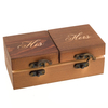 Rustic Vintage Wedding Double Wood Ring Packaging Box for Ceremony Unique Engagement Ring Holder Boxes With Foam