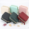Simple Creative Small Portable PU Leather Stud Earrings Ring Jewelry Storage Box Wholesale With Zipper Closure