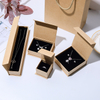 Custom Dark Blue Flip Paper Stud Earrings Bracelet Necklace Ring Jewelry Packaging Box Factory Wholesale