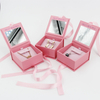 Custom Logo New Style Magnetic Closure Paper Ring Necklace Jewelry Packaging Box with Foam Insert And Mirror Wholesale