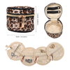 Full Color Print Round Jewelry Bag Cross Print PU Waterproof Zipper Jewelry Box Necklace Jewelry Storage Bag 