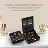 Wholesale PU Leather 2 Layers Jewelry Organizer Case Suede Ring Earrings Necklace Jewelry Watch Display Box with Metal Lock 