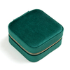 Wholesale Small Velvet Earrings Ring Necklace Portable Jewelry Storage Box with Mirror And Zipper