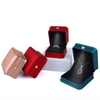 Custom Logo Small LED Light PU Leather Ring Necklace Pendant Jewelry Storage Packaging Box Wholesale