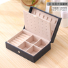 Factory Direct Selling PU Leather Portable Simple Earrings Necklace Ring Jewelry Storage Box with Flannelette Lining