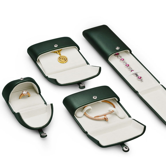 Creative Customized PU Leather Double Open Cover Ring Pendant Bracelet Earring Jewelry Storage Box Wholesale