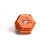 Wholesale Luxury Hexagon Shaped Orange Multiple Color Velvet Ring Box Jewlery Packaging Wedding Ring Gift Display Boxes