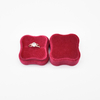 Luxury Creative Design Oval Flower Shape Red Wedding Ring Packaging Box Jewlry Packaging Display Gift Box for Rings