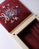 Hand Wooden Jewelry Ring Box Home Display Fabric Velvet Fabric Earring Storage Box Organizer MDF Embroidery Box Packaging