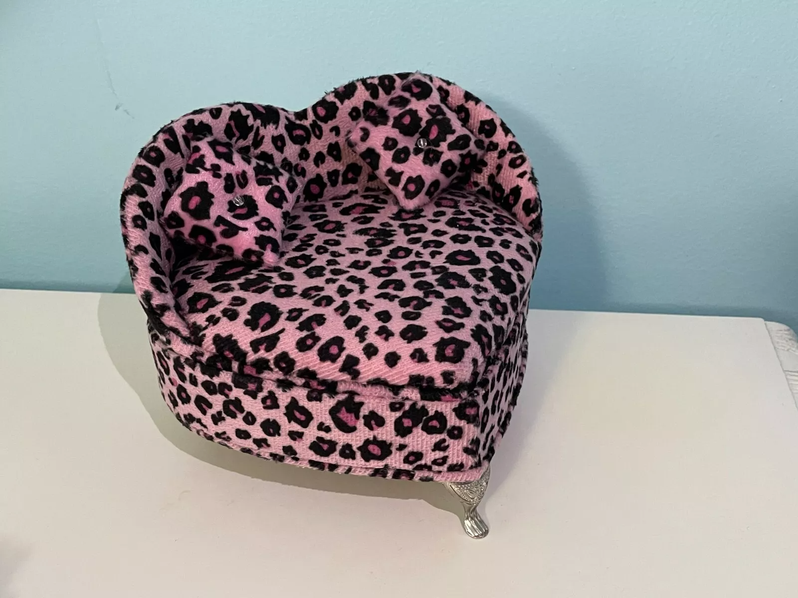 Custom Mini Sofa Leopard Jewelry Box Organizer Velvet Fabric Vintage Earring Box Packaging Ring Necklace Display Box