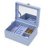 Handmade Square Hydrangea Embroidery Flip Top Ring Box Fabric Jewelry Package Box with Beads Tassel Travel Storage Jewelry Box