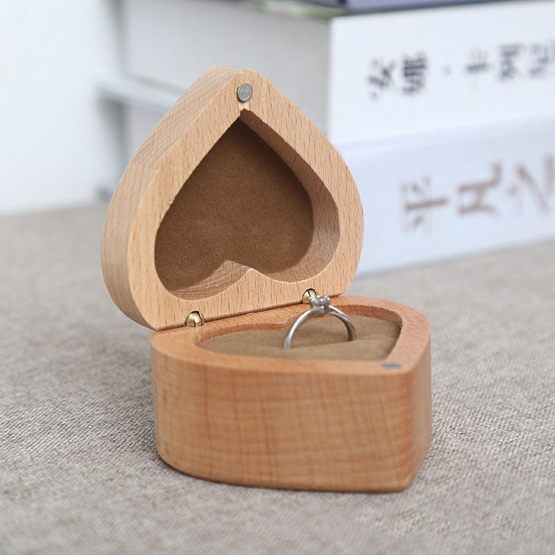 Gift Engagement Heart Shaped Walnut Wood Jewelry Earring jewelry box wooden jewelry box wooden box