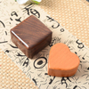 Wood Ring Box Luxury Single Heart-shaped Square Ring Gift Jewelry Packaging Box