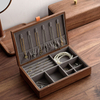 Luxury Custom Logo Wood Jewelry Box Organizer With Lock Large Velvet Wooden Necklace Earring Ring Watch Jewellery Storage Case
