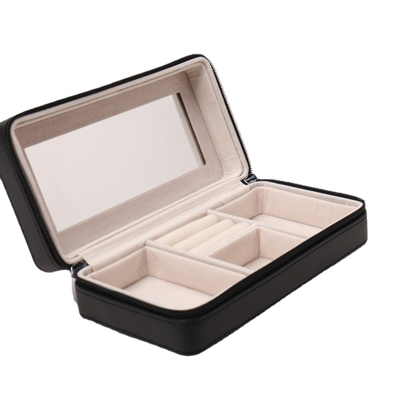 Portable Jewelry Organizer Small Travel Jewelry Box for Women Display Storage Case for Earring Ring Necklace