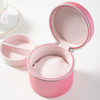 Gift Box Packaging Jewelry Travel Jewelry Box Storage Custom Round Leather Jewelry Box